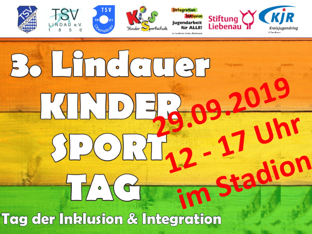 Plakat zum 3. Lindauer Kindersporttag - Tag der Inklusion & Integration